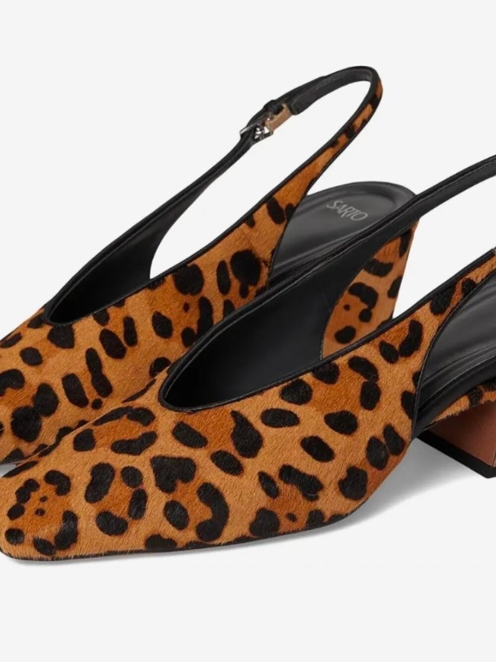 Sarto Sutton Slingback Pumps Leopard Print Calf Hair Women's Size 8 NEW